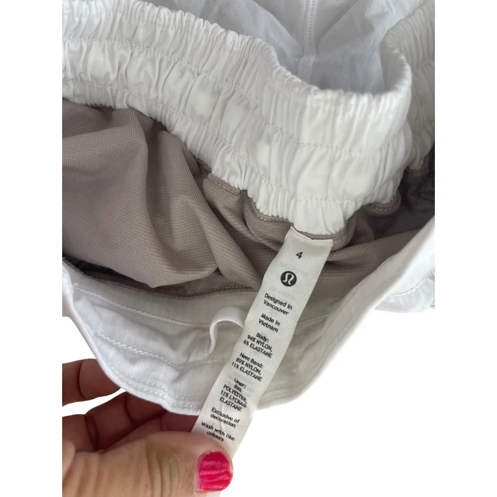 Lululemon Stanford University Tracker Short 2.5 White Running Shorts size 4 0001
